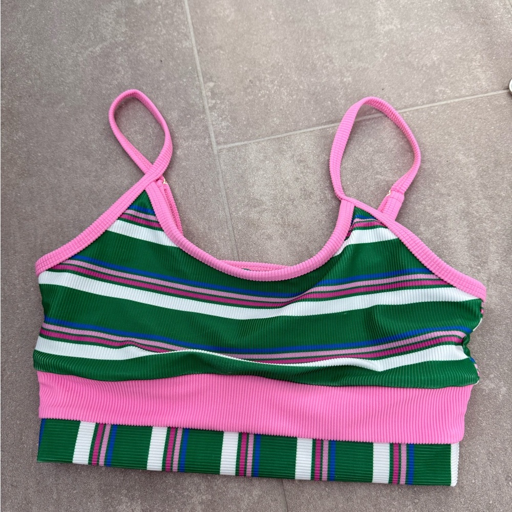 Beach Riot NEW Eva Striped Longline Bikini Top - Picture 3 of 6